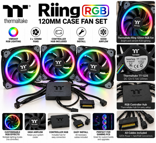 Thermaltake riing 120mm rgb - 3x,