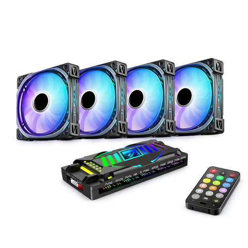 Case cooling fans with rgb - with,