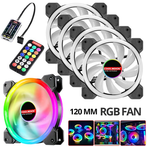 Coolmoon 120mm 12v - rgb, led